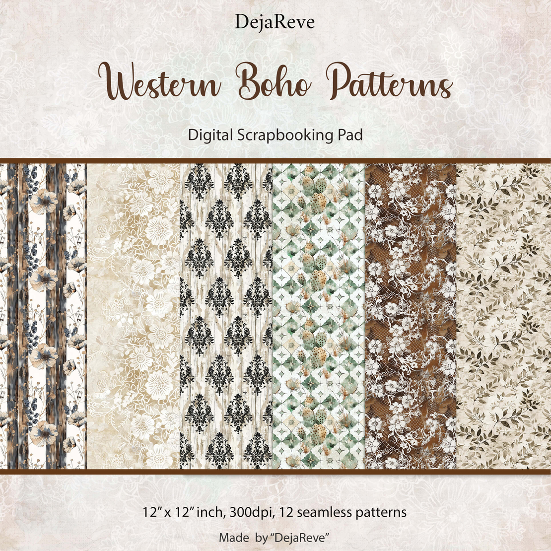 Дигитална хартия - Western Boho Patterns