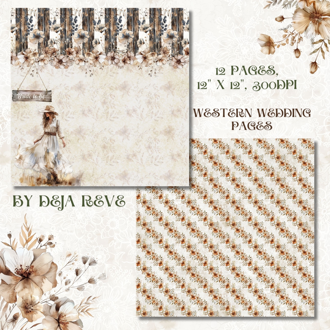 Western Wedding - Digital Papers