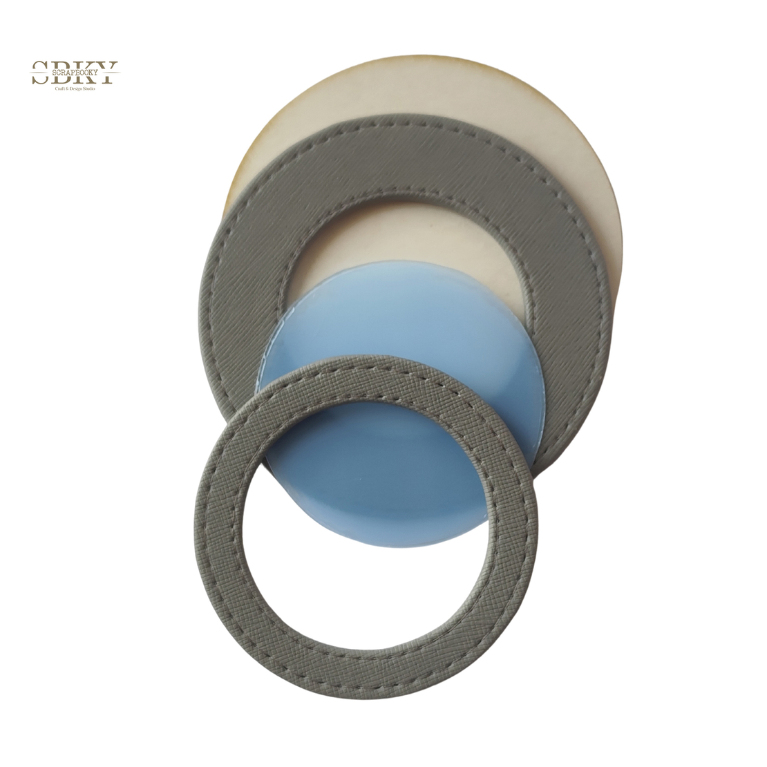 Shaker element with artificial leather, gray color
