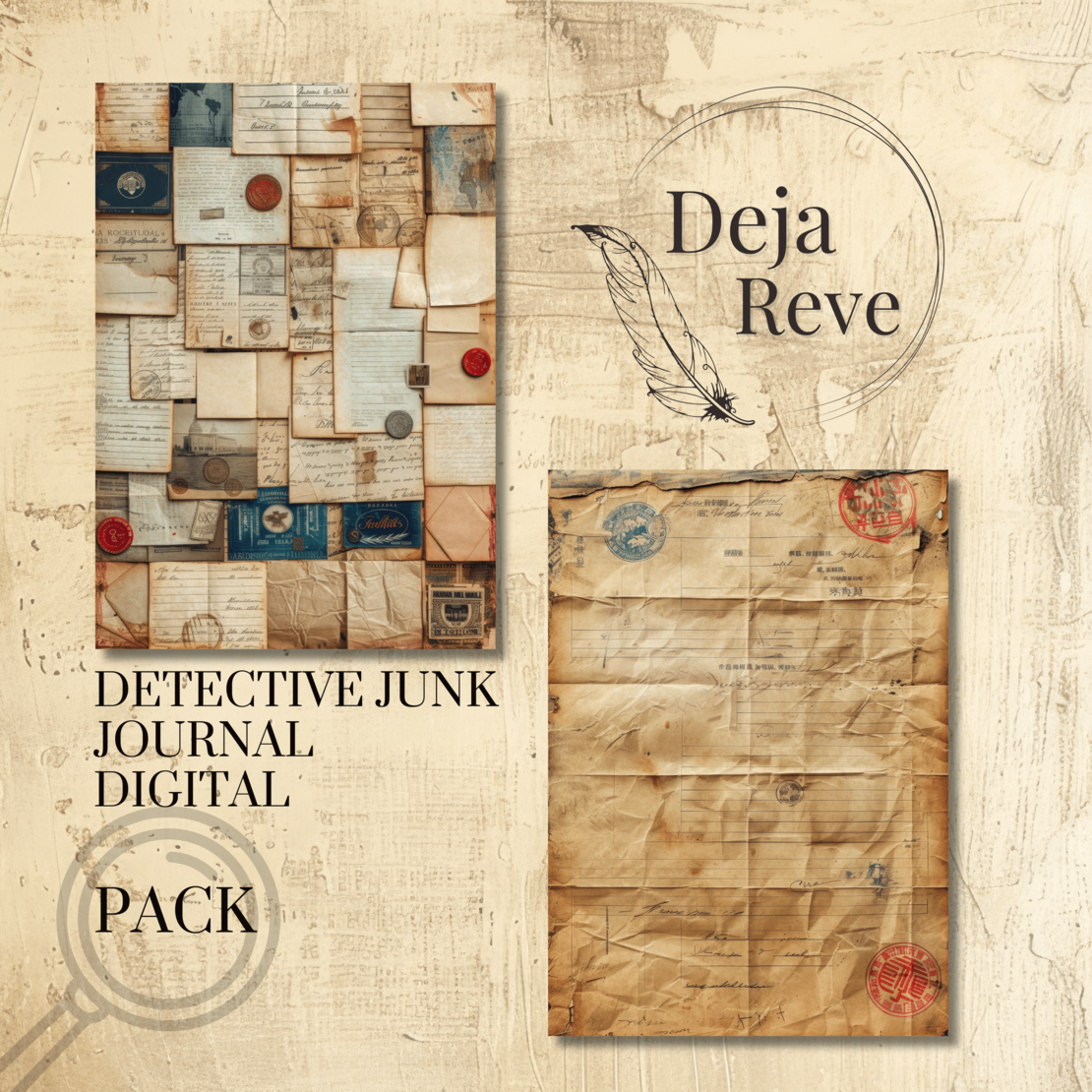 Дигитална хартия A4 - Detective Junk Journal