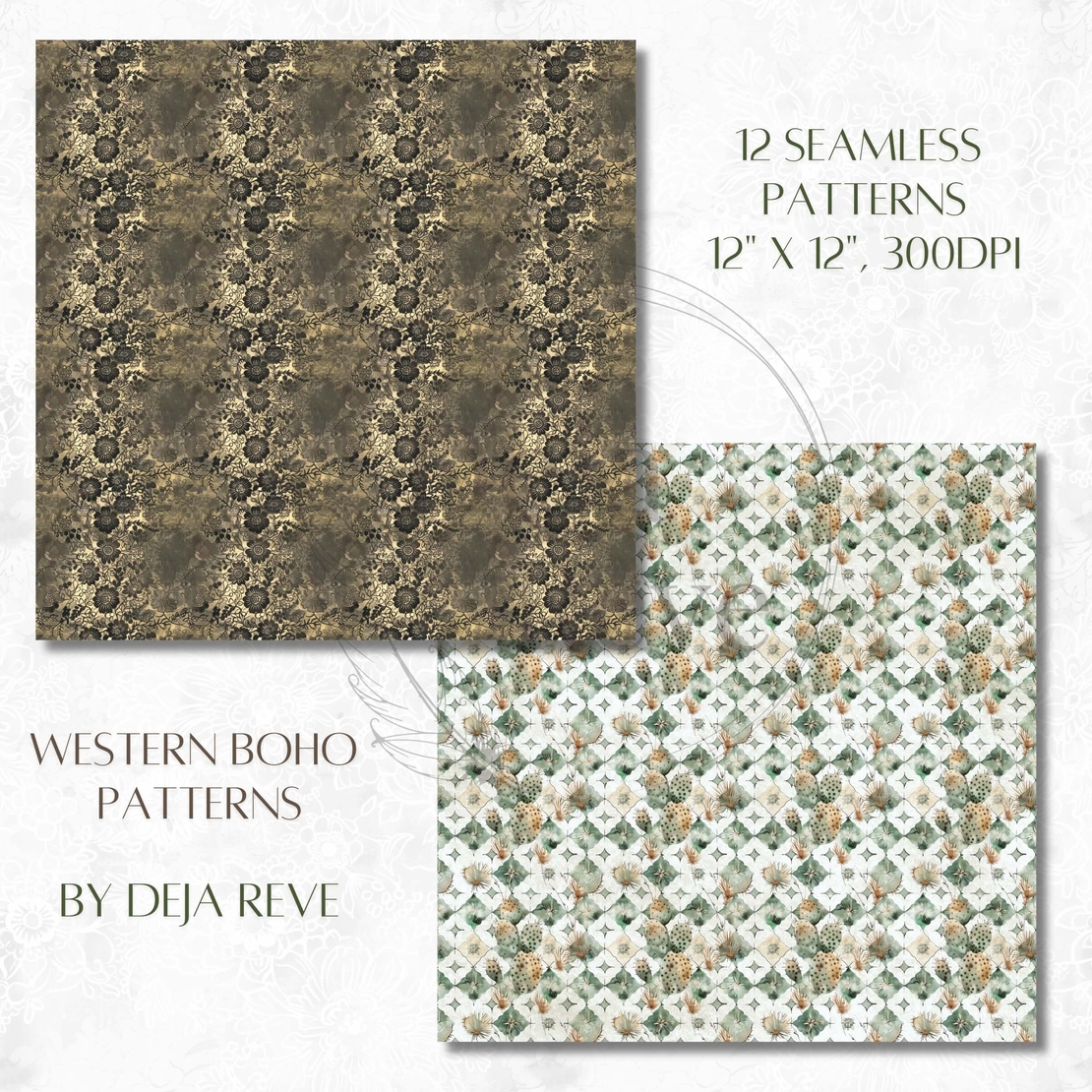 Дигитална хартия - Western Boho Patterns