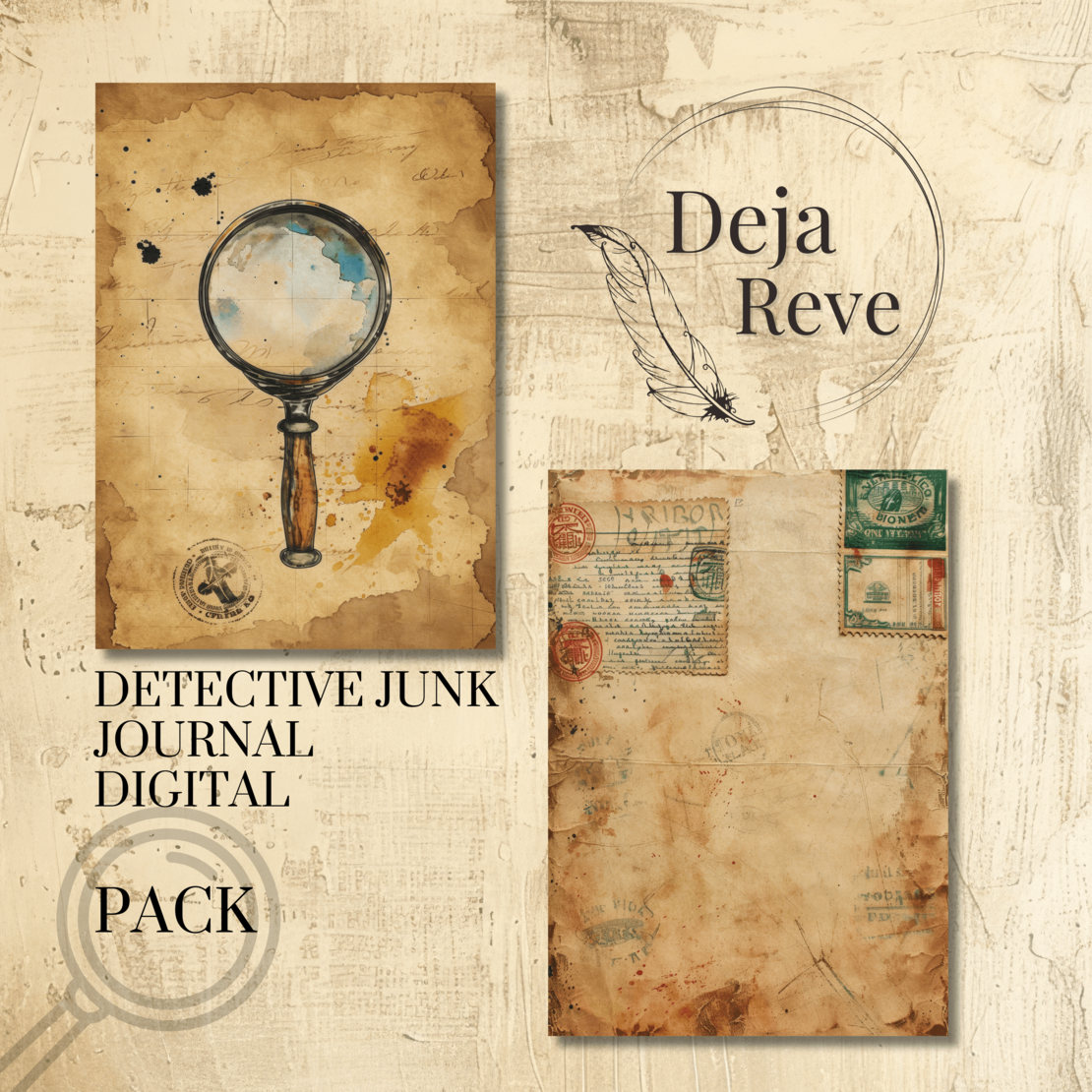 Дигитална хартия A4 - Detective Junk Journal