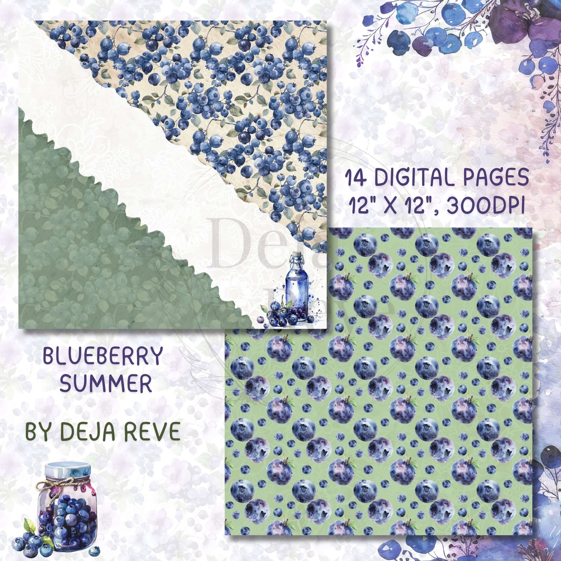 Blueberry Summer - Digital Paper