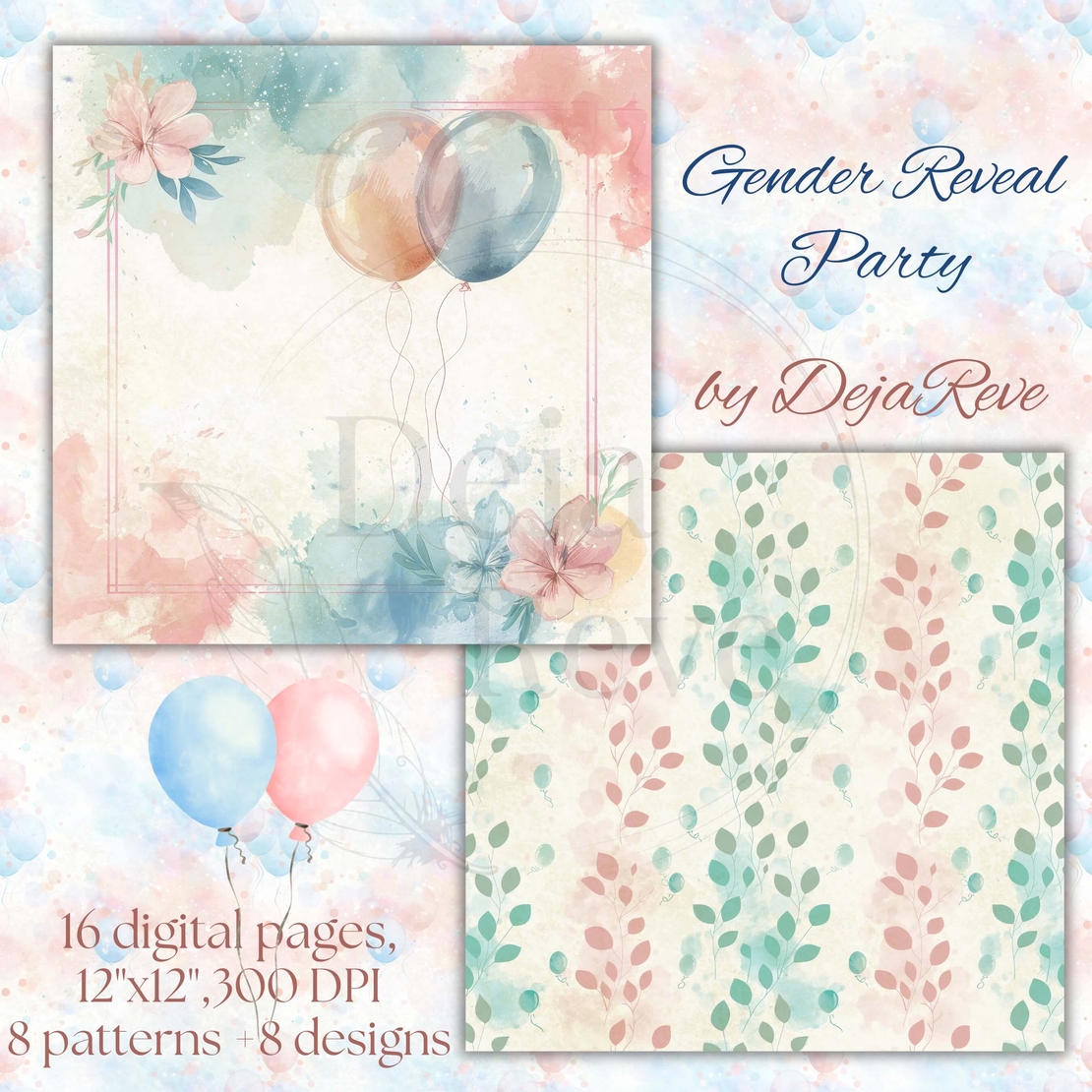 Gender Reveal Party - Digital Papers