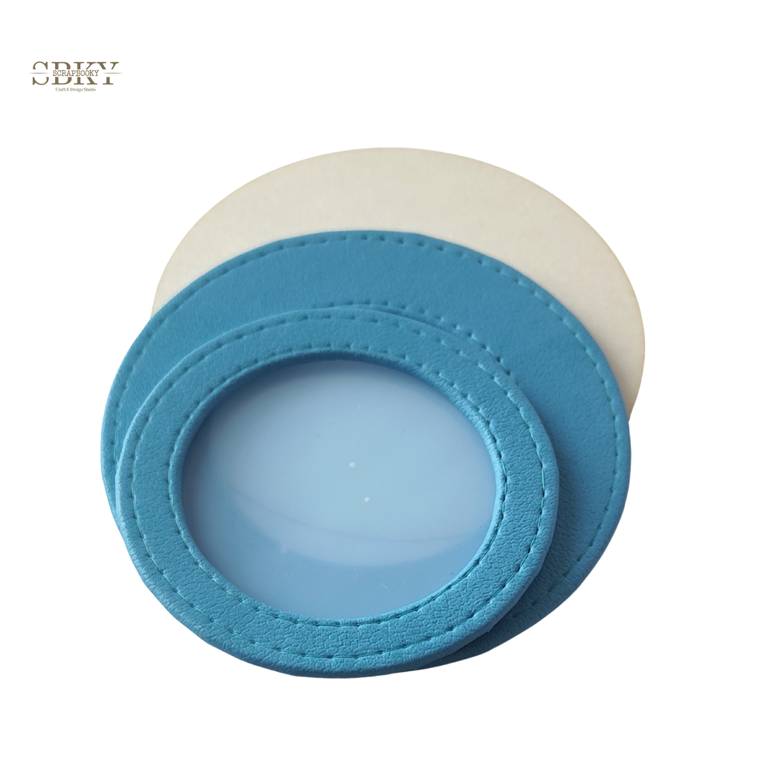 Shaker element with artificial leather, light turquoise