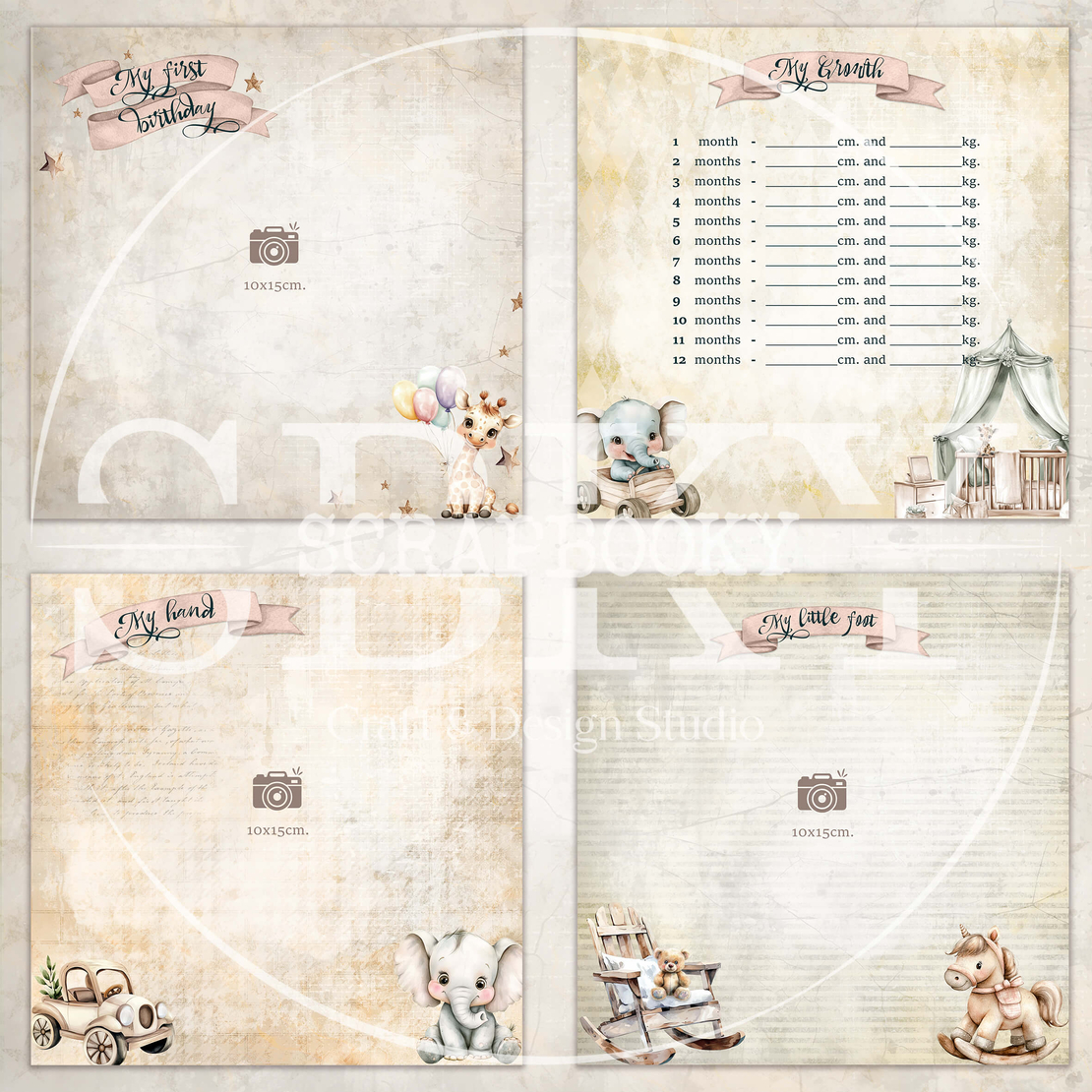 Digital Pages For Baby Album ''Baby Dreams'' - in English