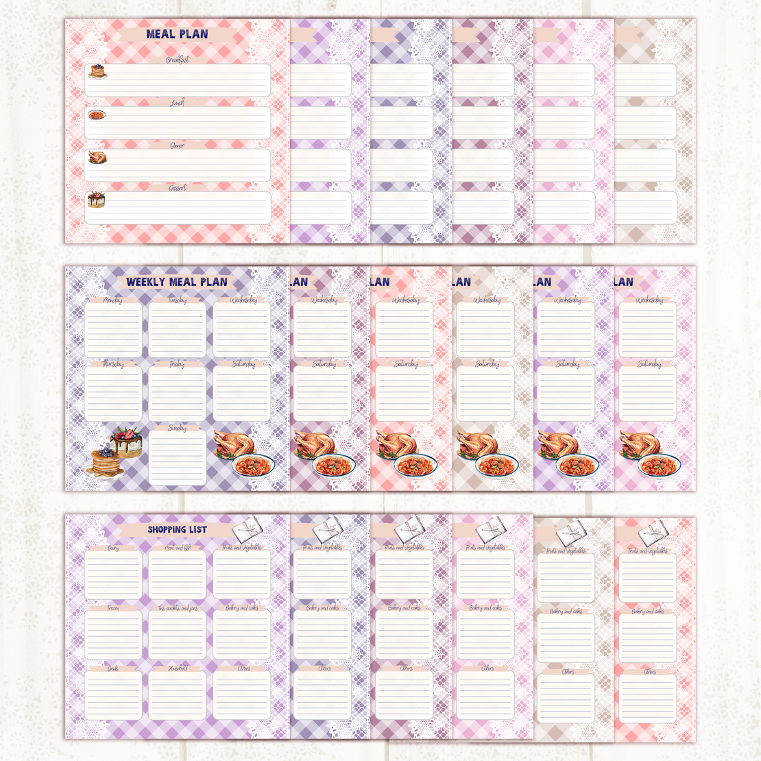 Digital Pages For Recipe Keeper - 12x12 inch - in English