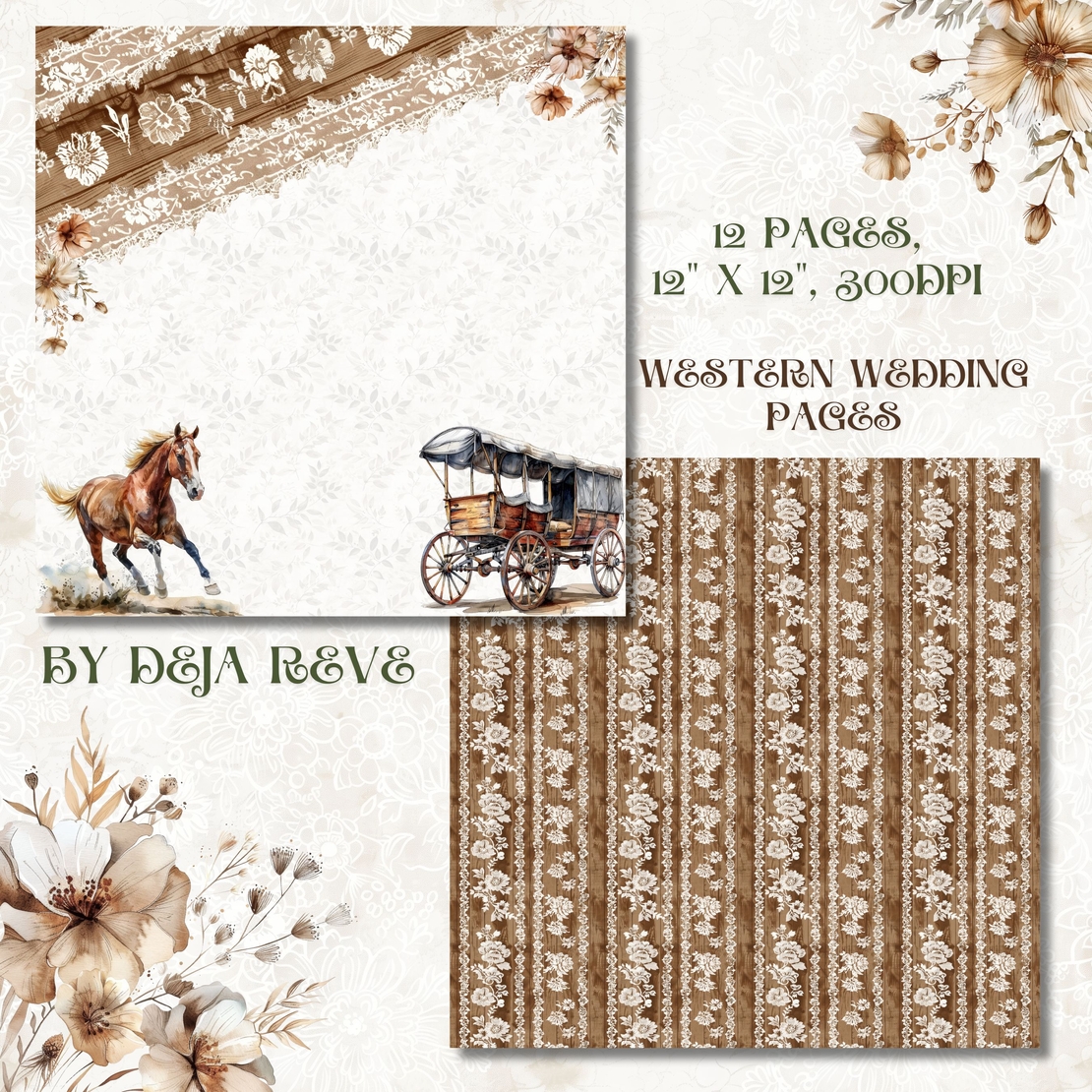 Western Wedding - Digital Papers