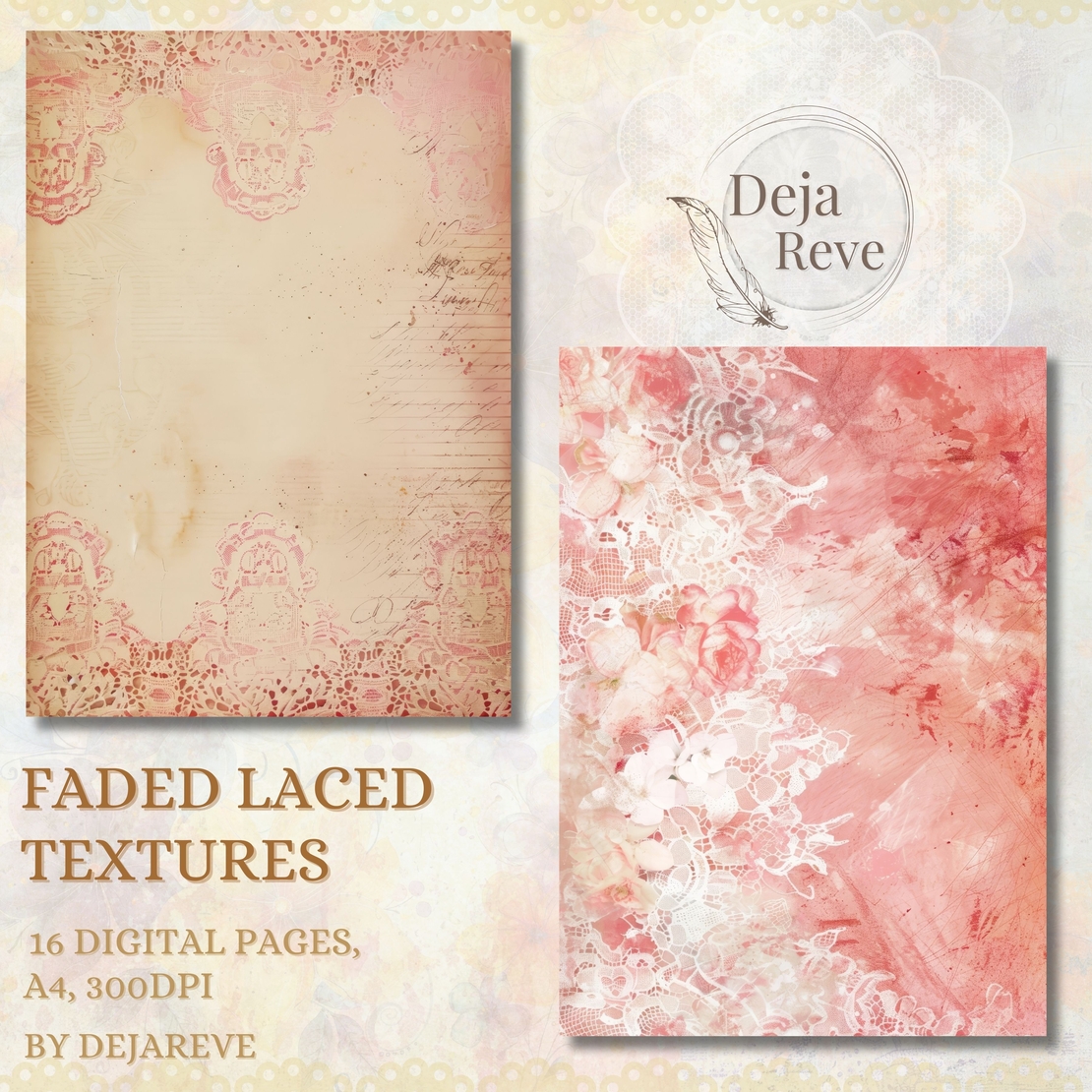 Faded Laced Textures - Digital Papers