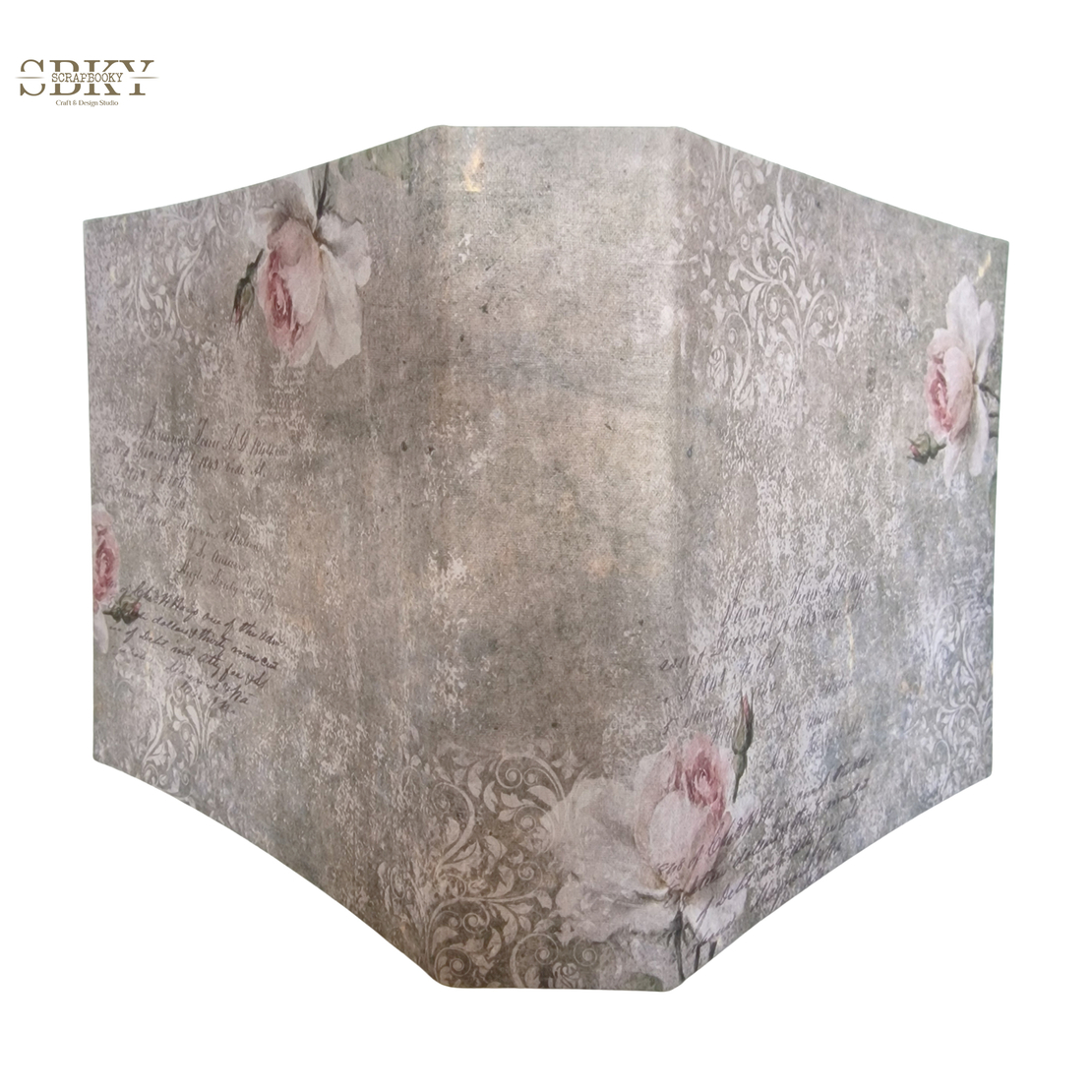 Bookbinding Canvas “Faded Roses & Letters” – 25x60 cm
