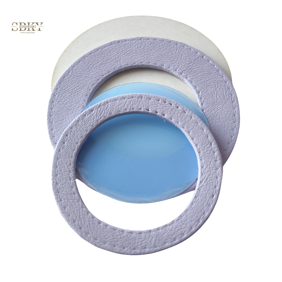 Shaker element with artificial leather, lavender color