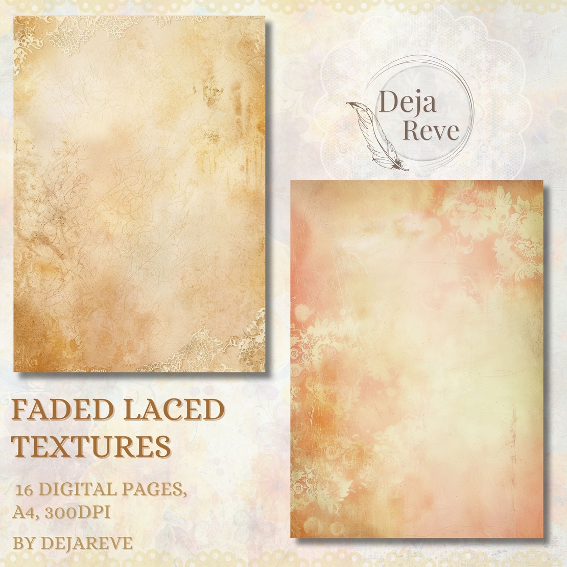 Дигитална хартия - Faded Laced Textures