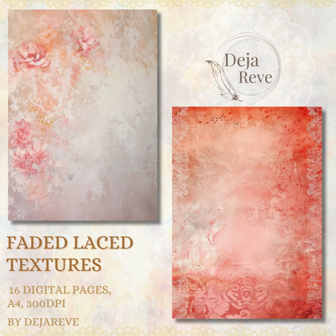 Faded Laced Textures - Digital Papers