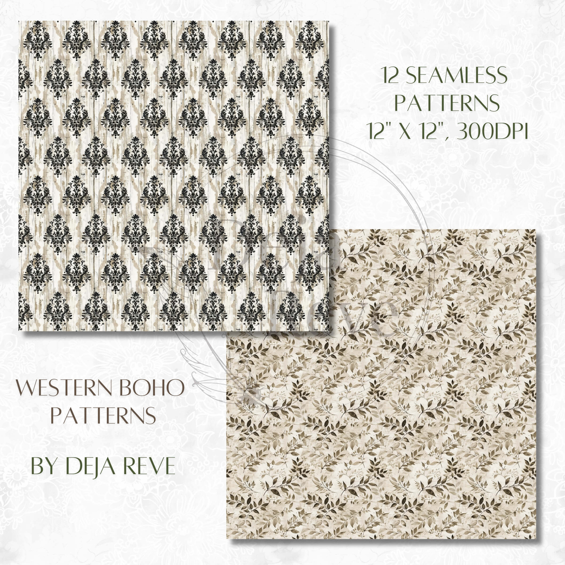 Western Boho Patterns - Digital papers