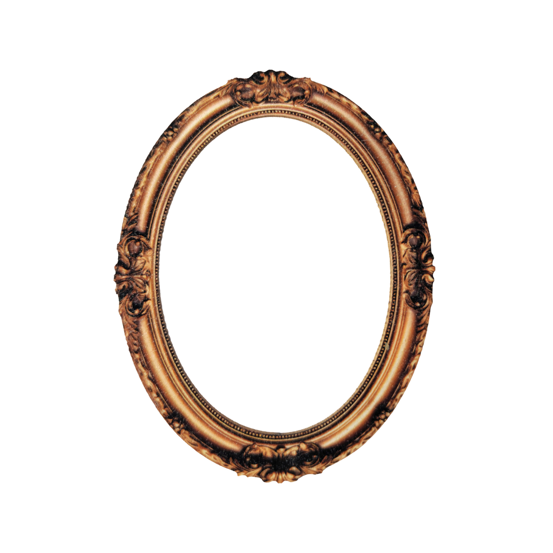 Chipboard gold oval frame