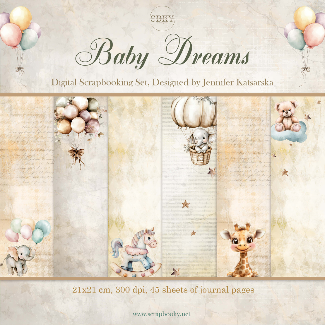 Digital Pages For Baby Album ''Baby Dreams'' - in Bulgarian