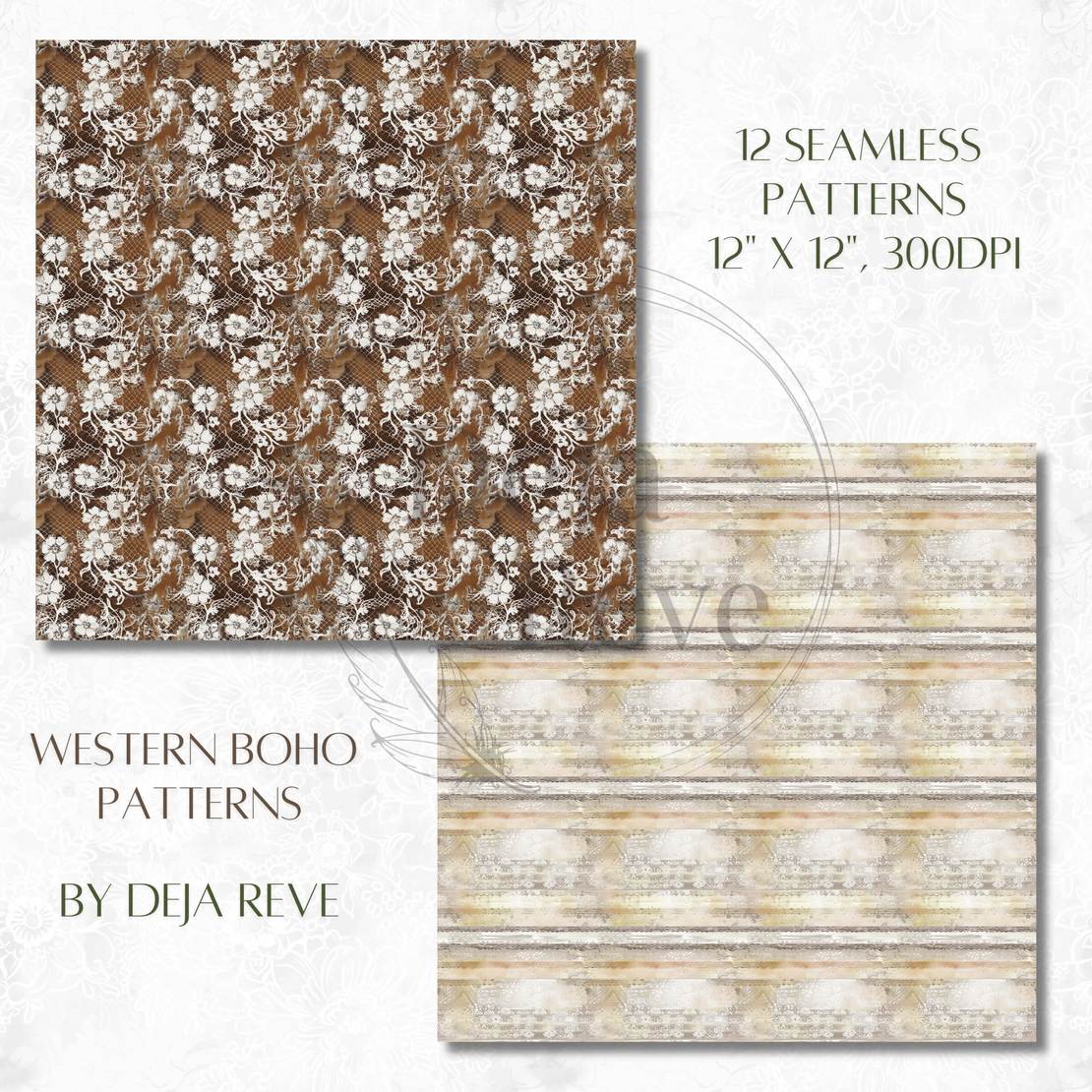 Western Boho Patterns - Digital papers