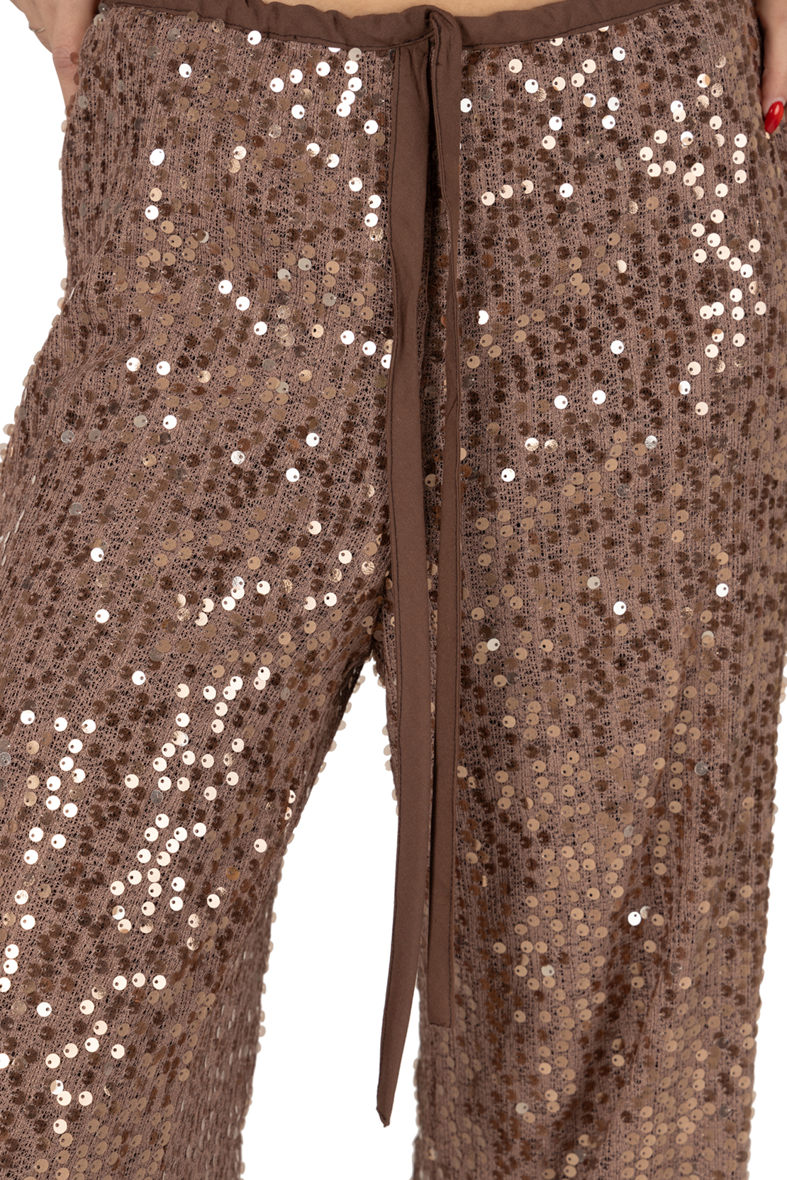 Sequins caramel pants