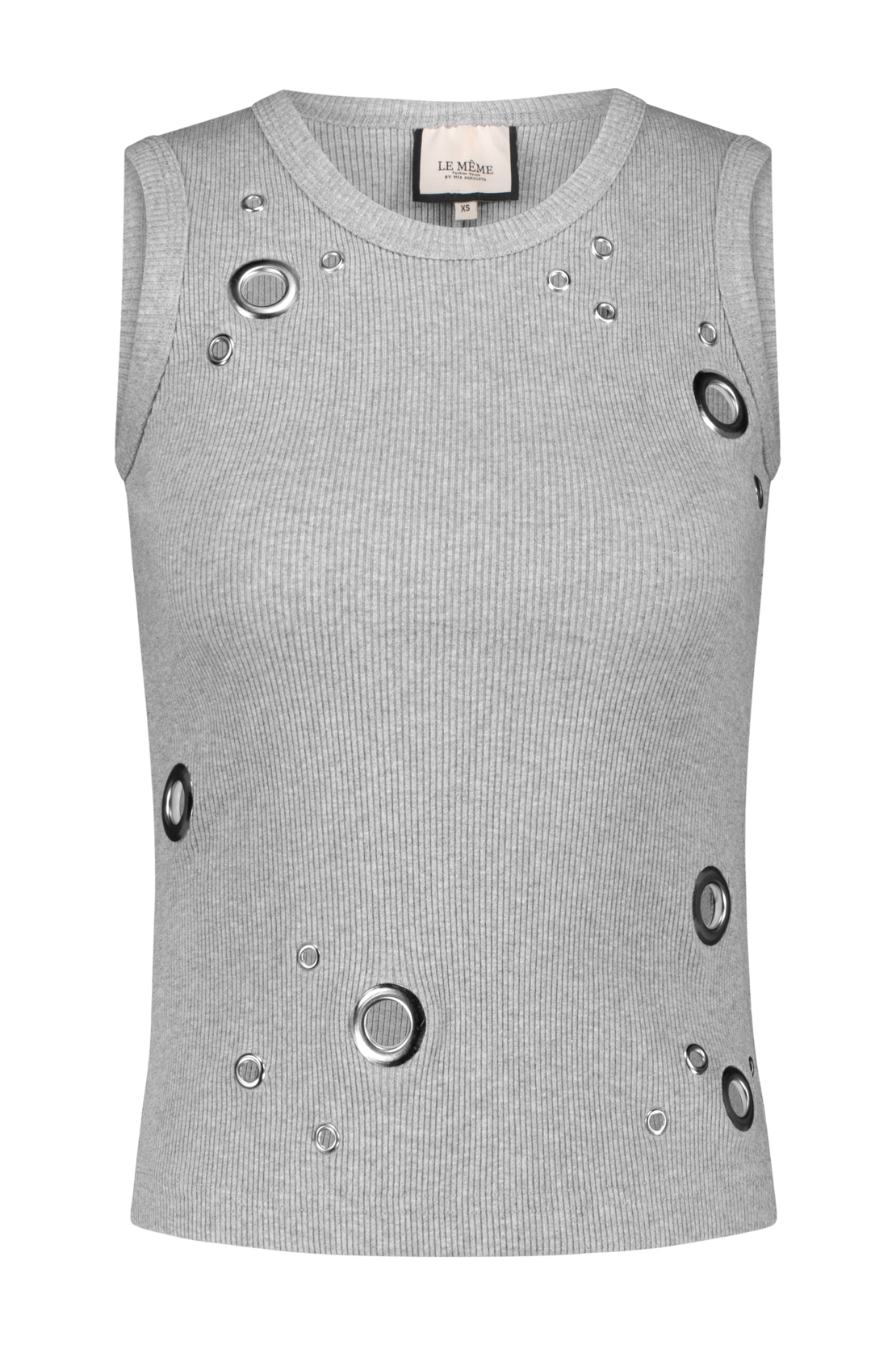 GRAY EYELET TOP