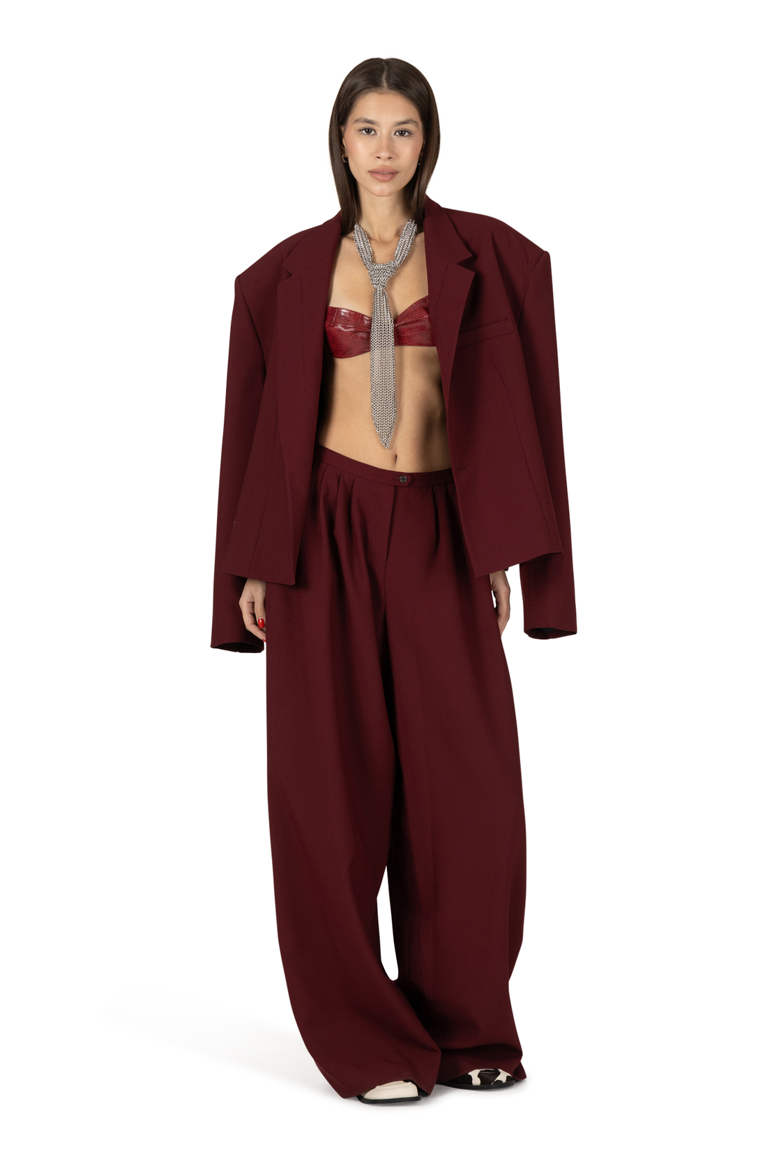 Salma Bordeaux Oversize Blazer