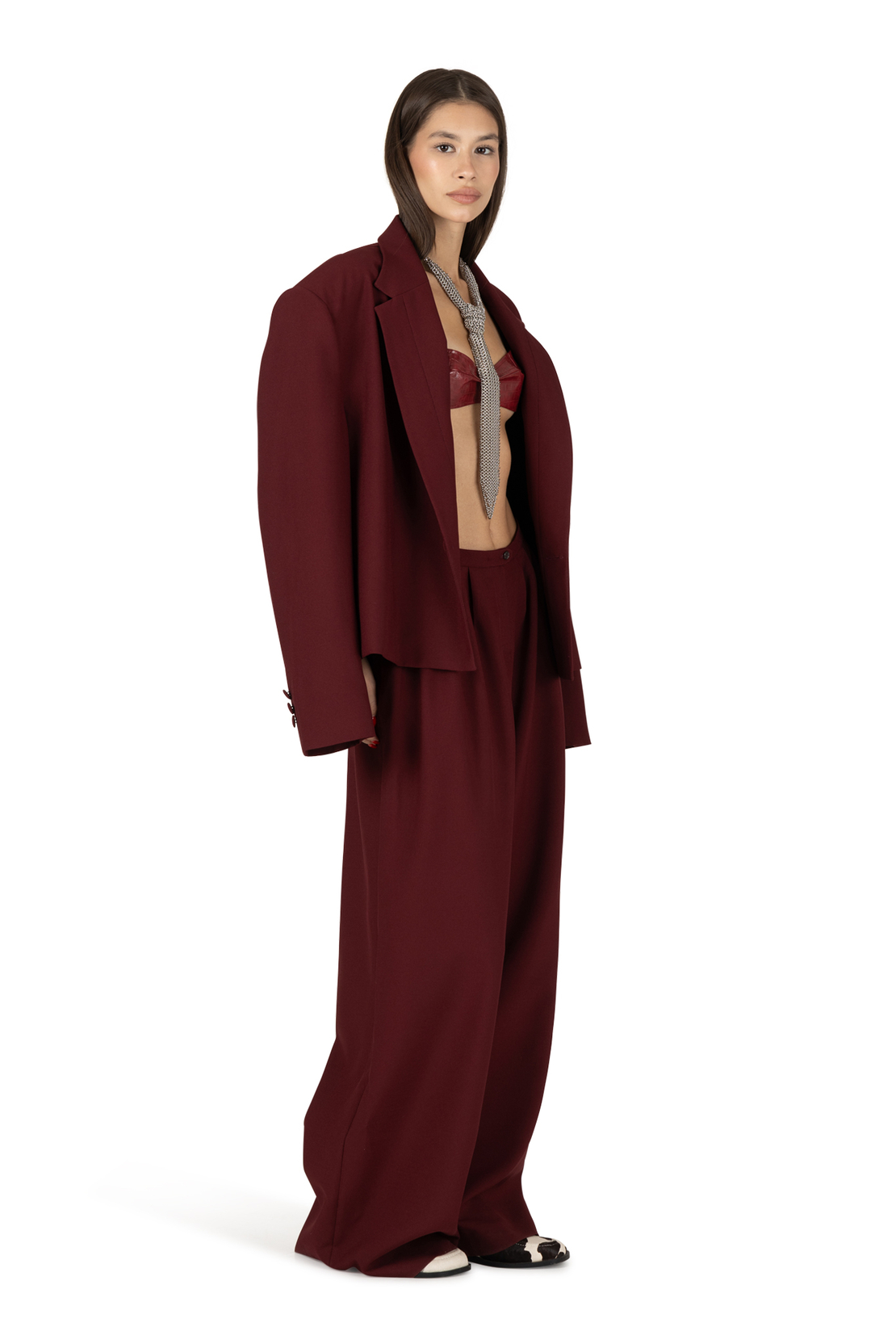 Salma Bordeaux Oversize Blazer