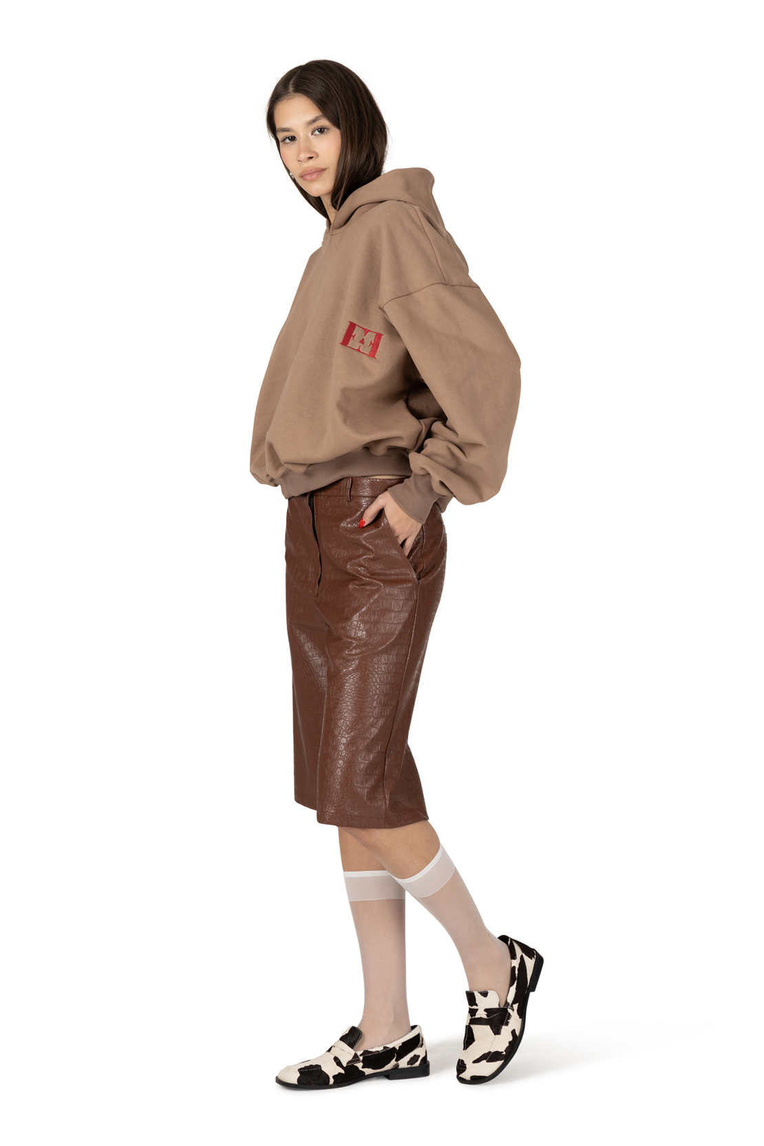Caramel crop hoodie