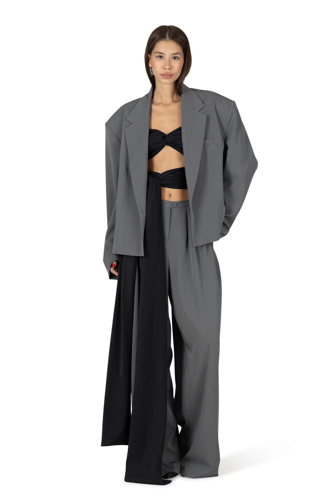 Salma Grey Oversize Blazer