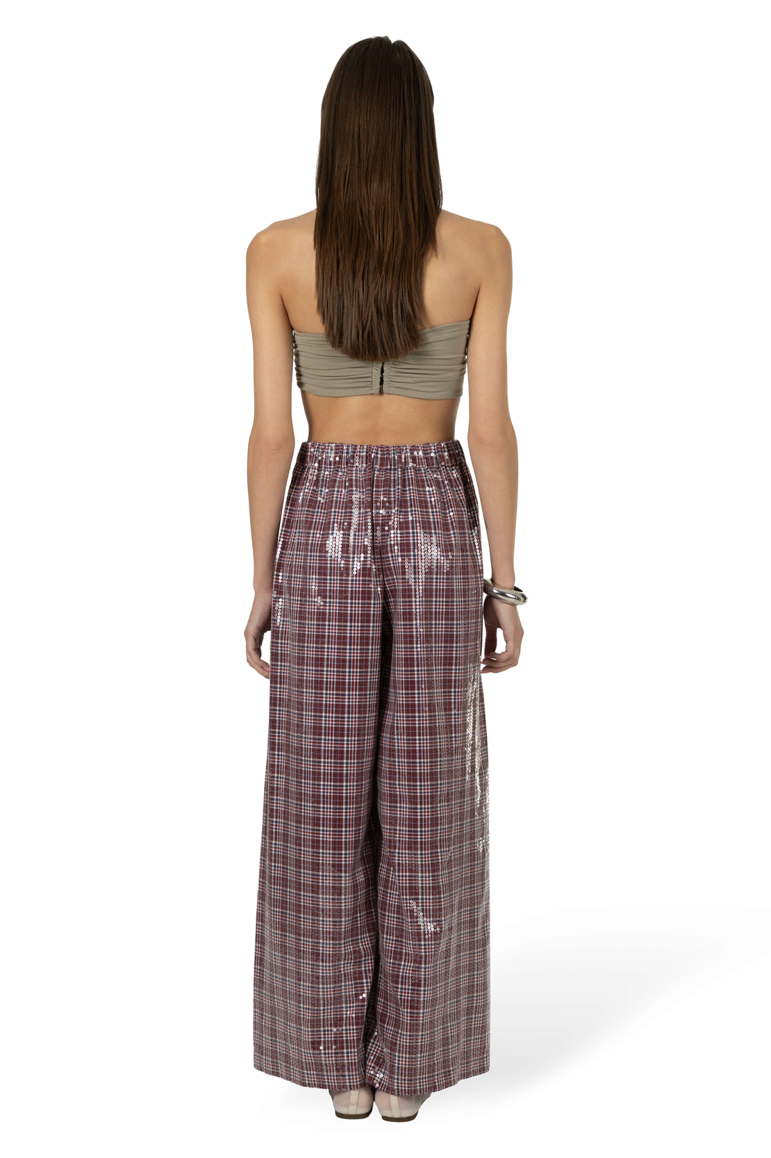 WET CHECKERED PANTS