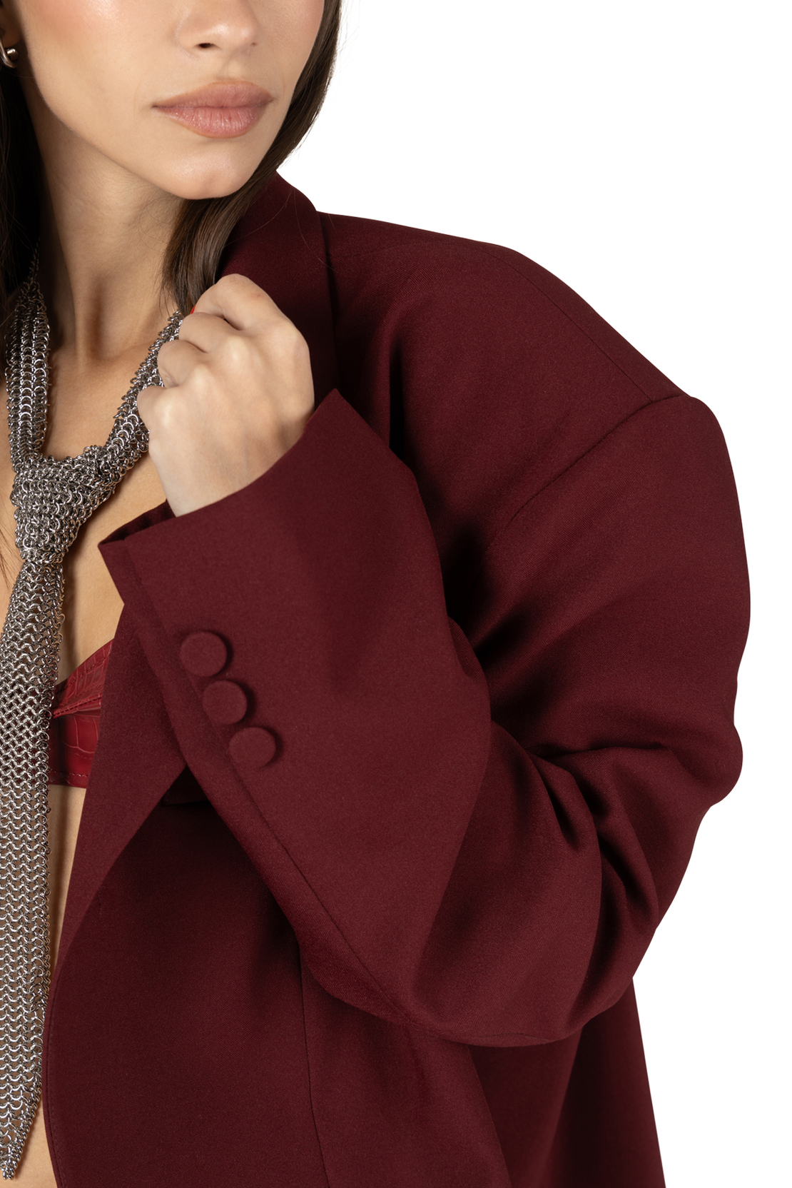 Salma Bordeaux Oversize Blazer