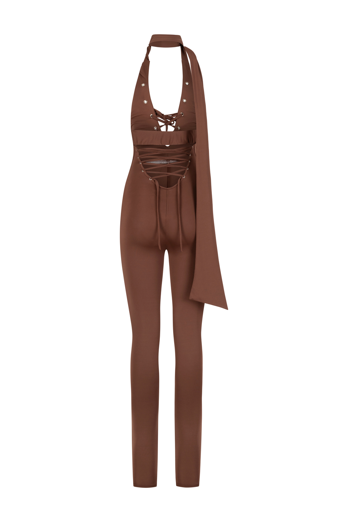 MOCHA WRAP CATSUIT
