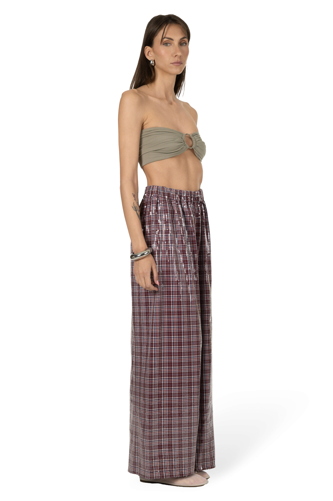 WET CHECKERED PANTS