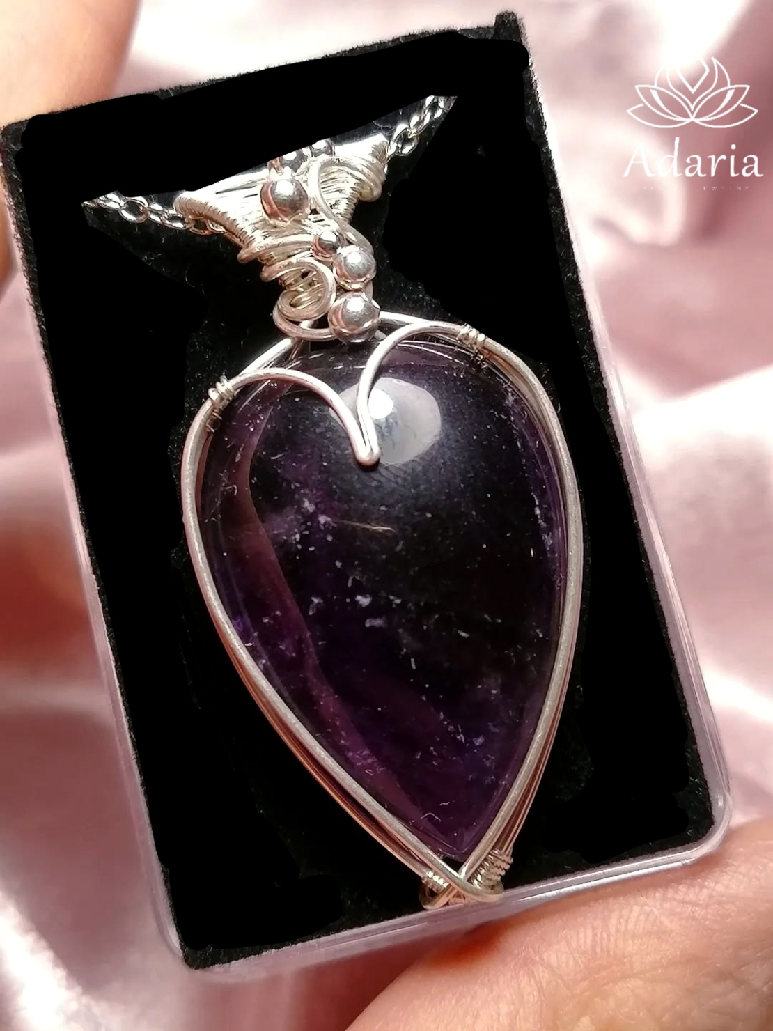 Сребърно колие с Аметист