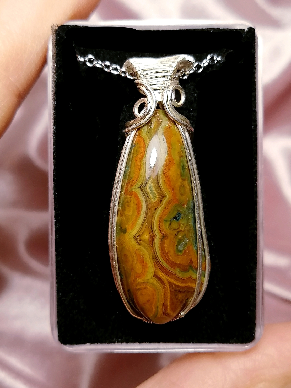 Сребърно колие с Орфеев Ахат