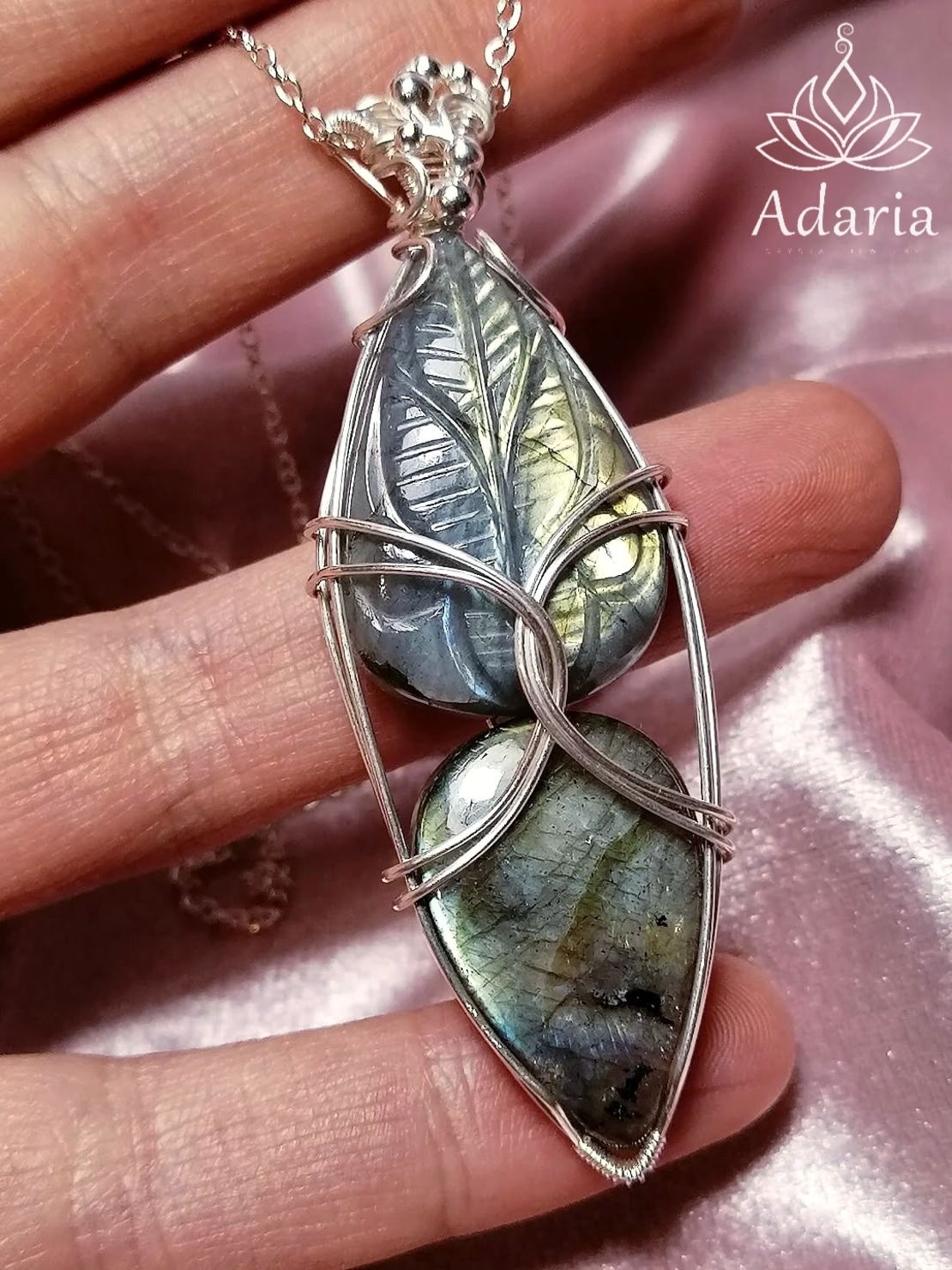 Сребърно колие с Лабрадорити