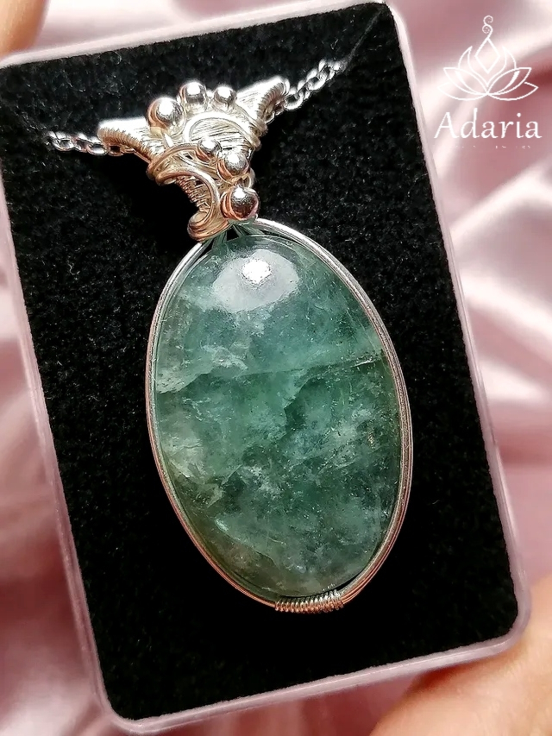 Сребърно колие с Аквамарин