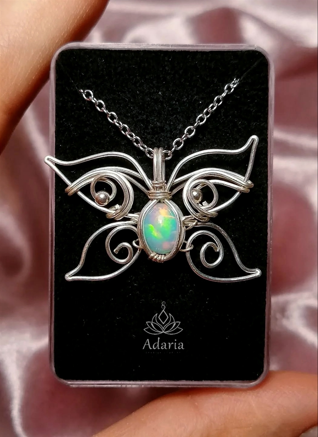 Сребърно колие с Етиопски Опал