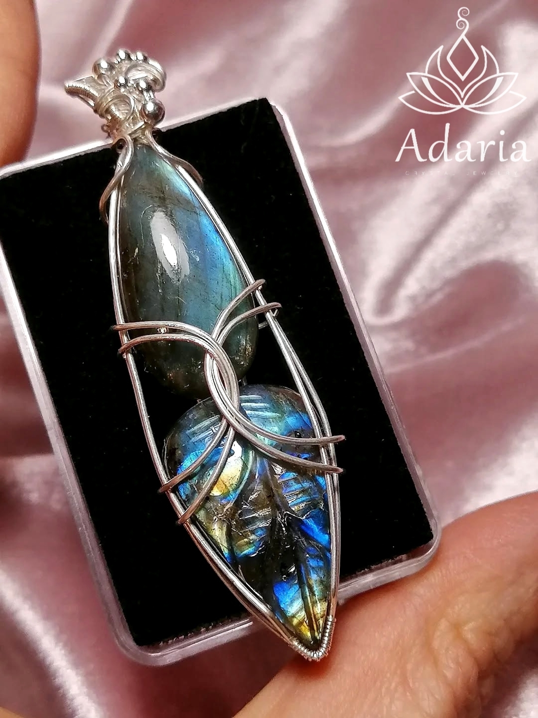 Сребърно колие с Лабрадорит и Марказит