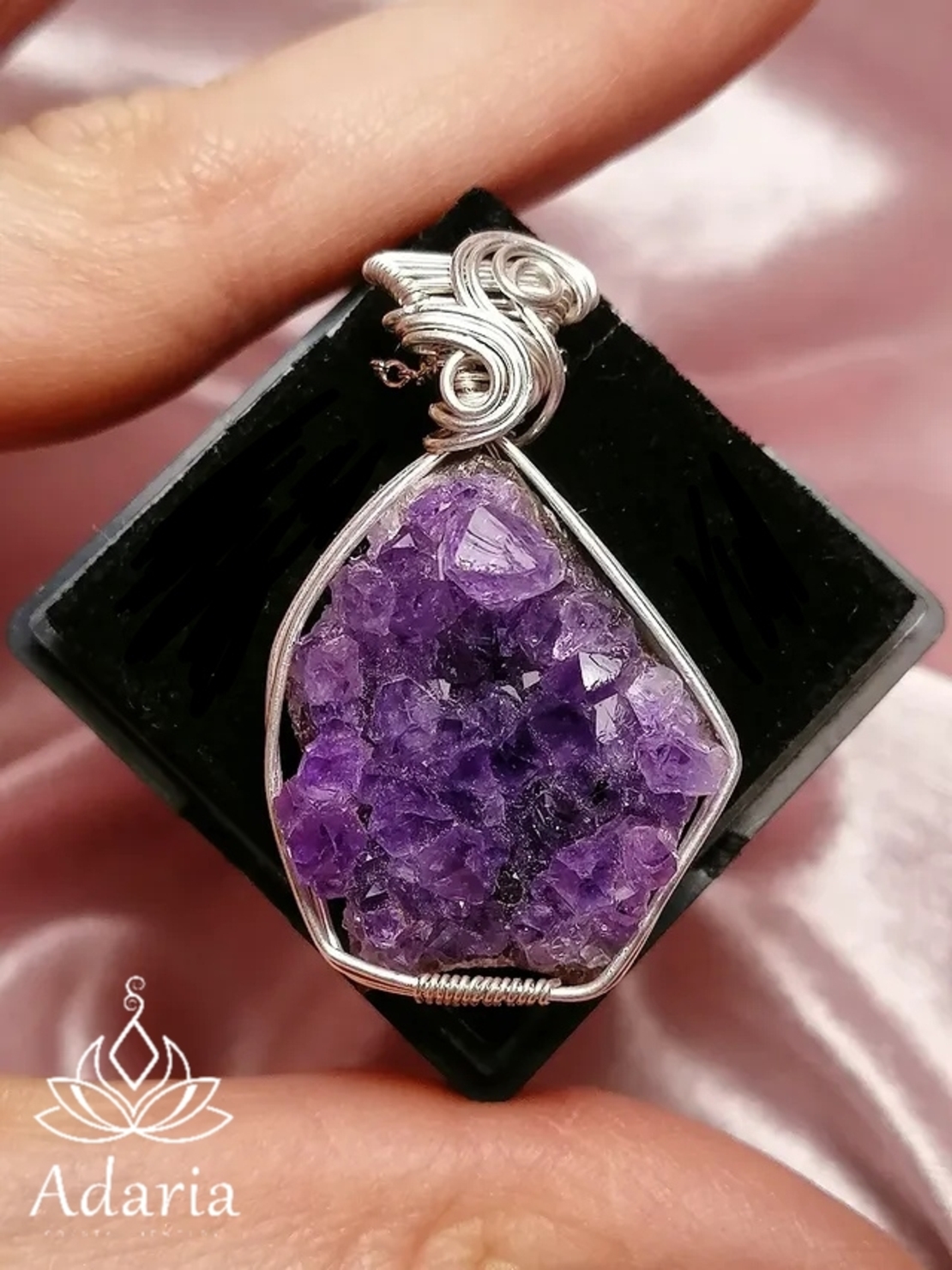 Сребърно колие с Аметист
