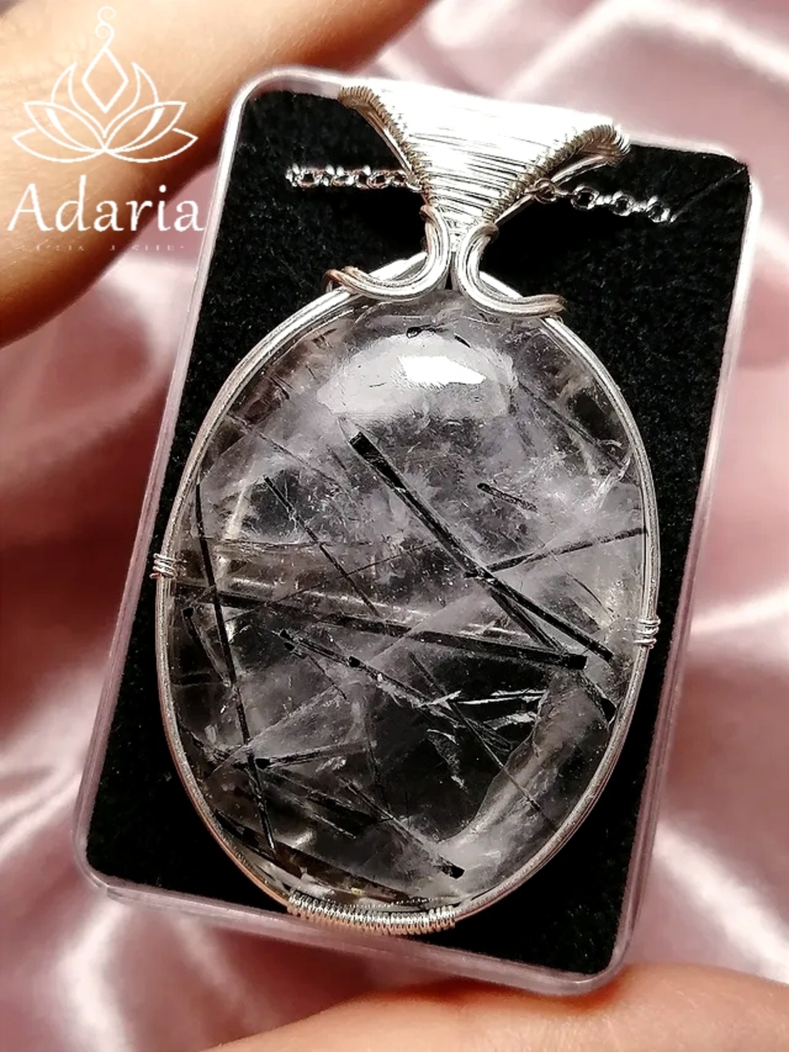 Сребърно колие с Турмалинов кварц