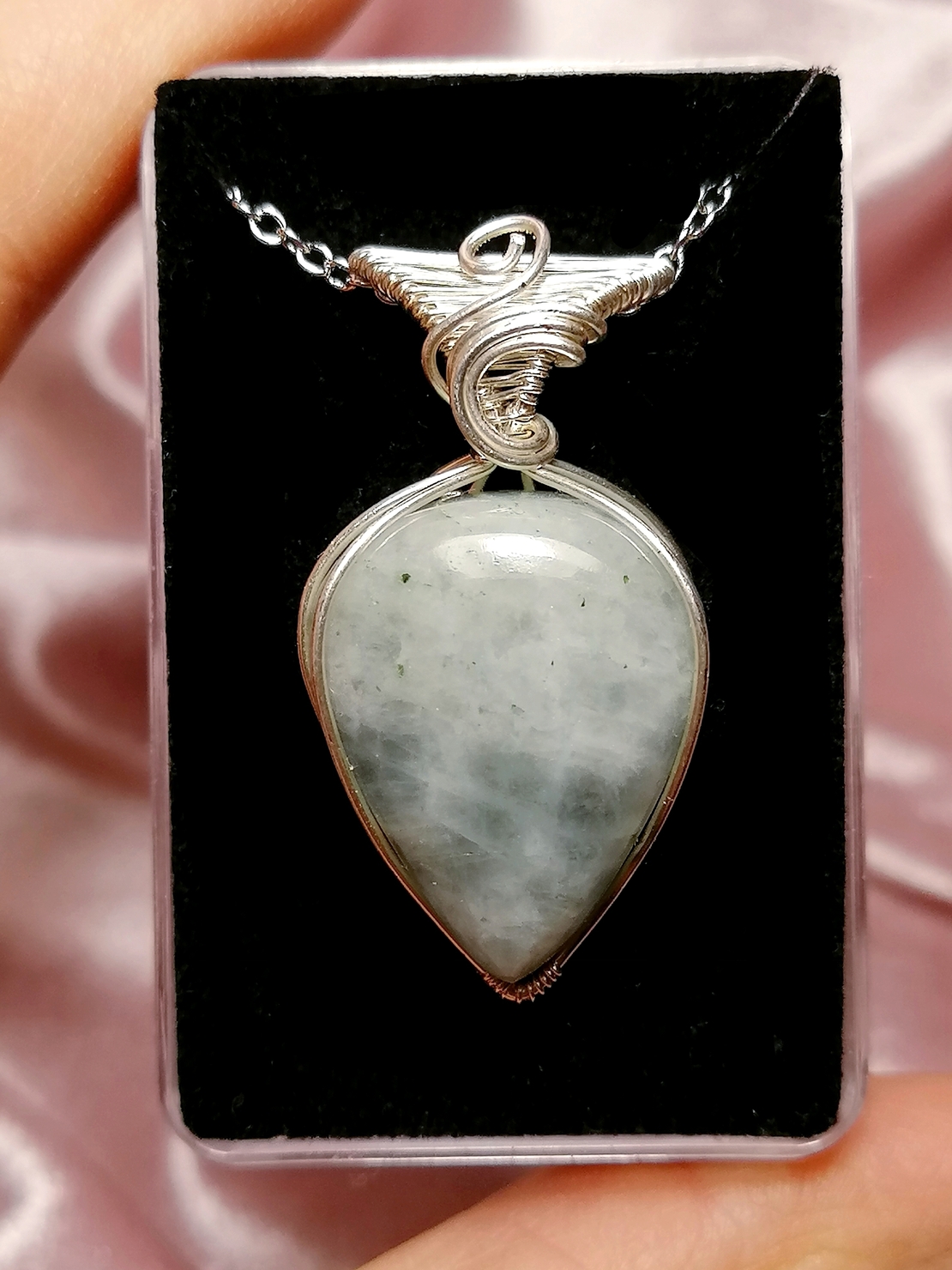 Сребърно колие с Аквамарин