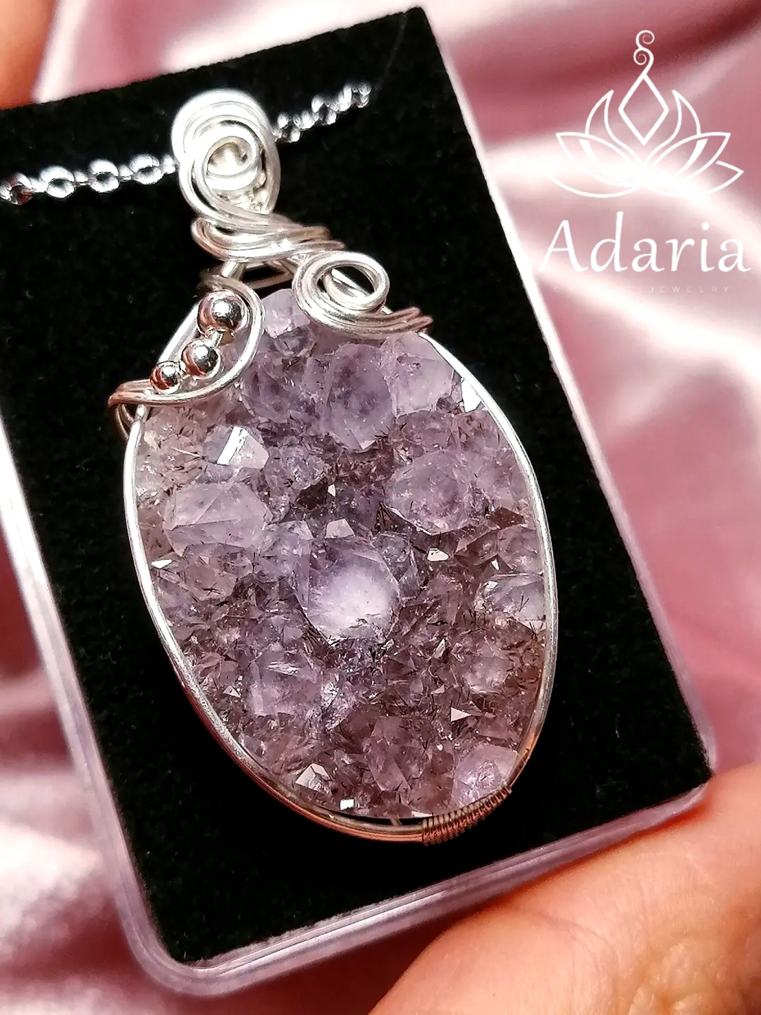 Сребърно колие с Аметист