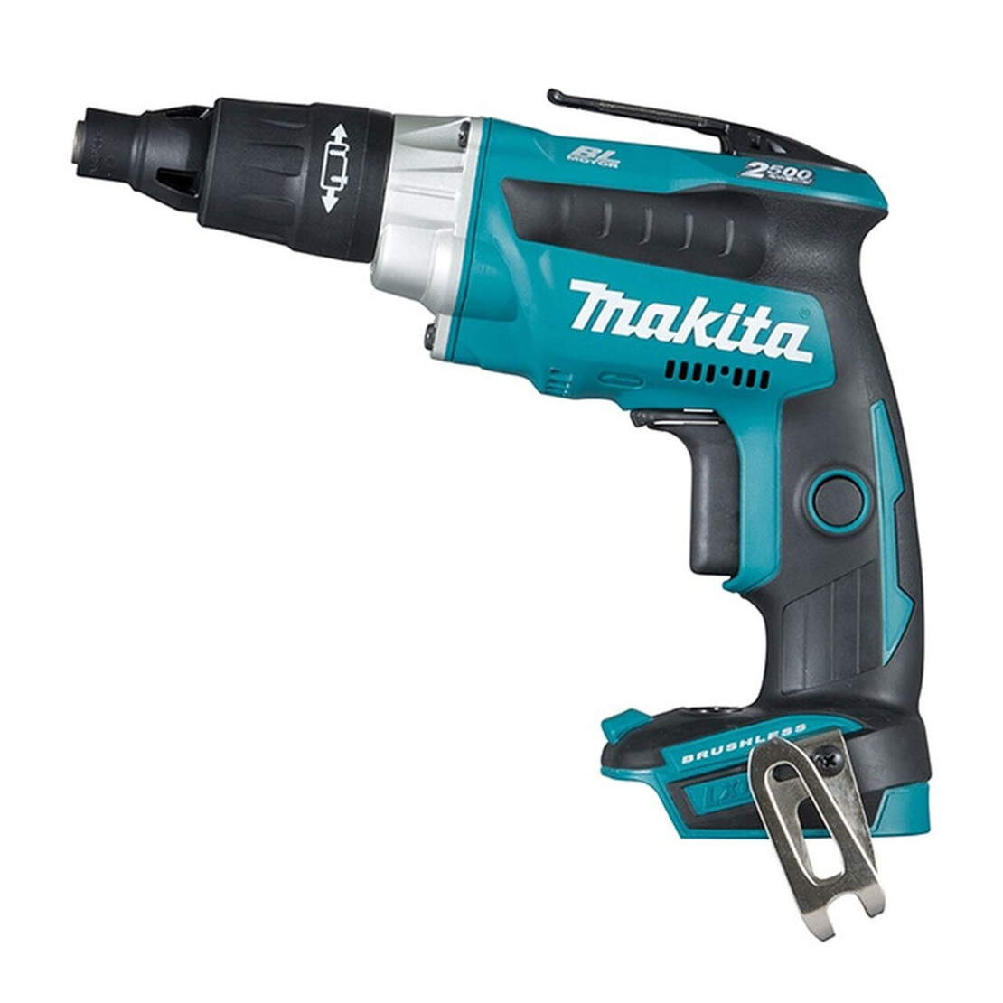 Акумулаторен винтоверт Makita с безчетков двигател за сухо строителство без батерия и зарядно, 18 V, 25 Nm, 1/4