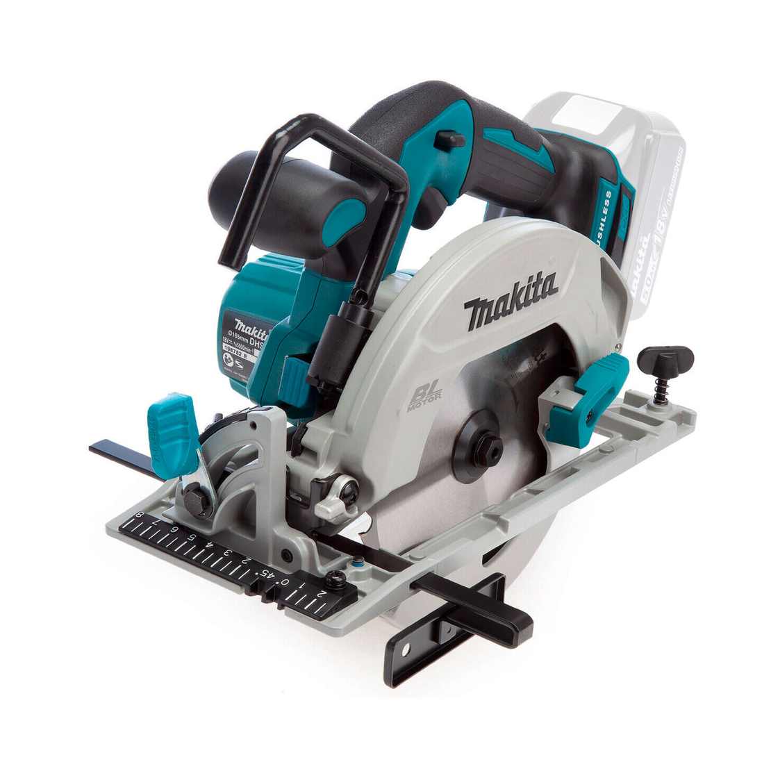 Акумулаторен ръчен циркуляр Makita без батерия и зарядно, 18 V, ф 165 мм, 5600 об./мин, DHS680Z