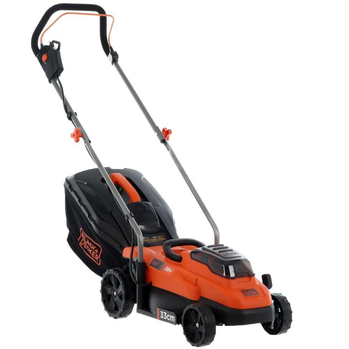 Коса Black & Decker акумулаторна колесна с 2 батерии и зарядно, 36 V, 2.5 Ah, 330 мм, BCMW3336L2