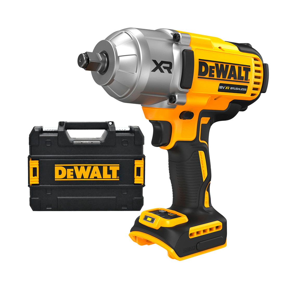 Гайковерт акумулаторен DeWALT с безчетков двигател без батерия и зарядно, 18 V, 1355 Nm, квадрат, 1/2