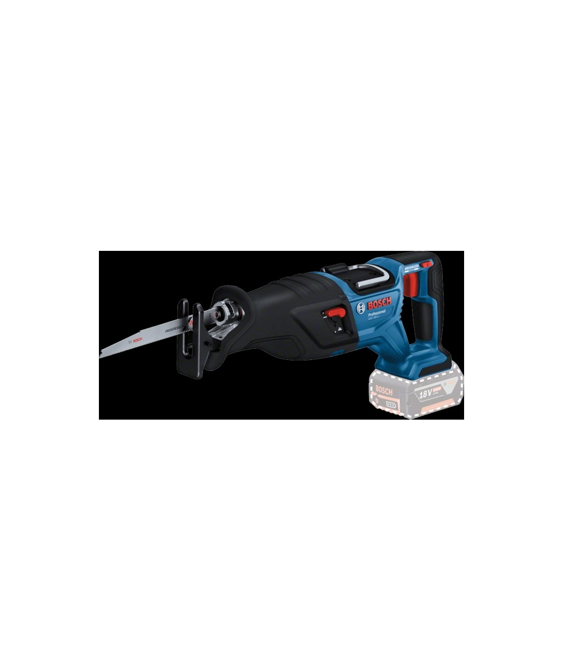 Саблен трион Bosch акумулаторен безчетков с 1 батерия и зарядно, 18 V, 5 Ah, 2900 хода/мин, 28 мм, GSA 185-Li