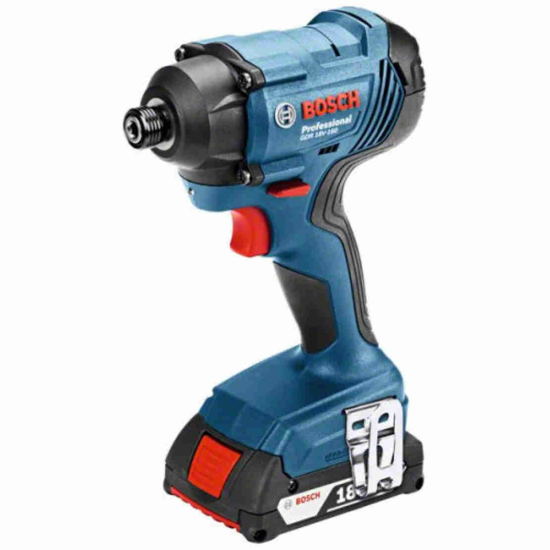 Гайковерт акумулаторен Bosch с колекторен двигател с 2 батерии и зарядно, 18 V, 2 Ah, 160 Nm, шестостен, 1/4