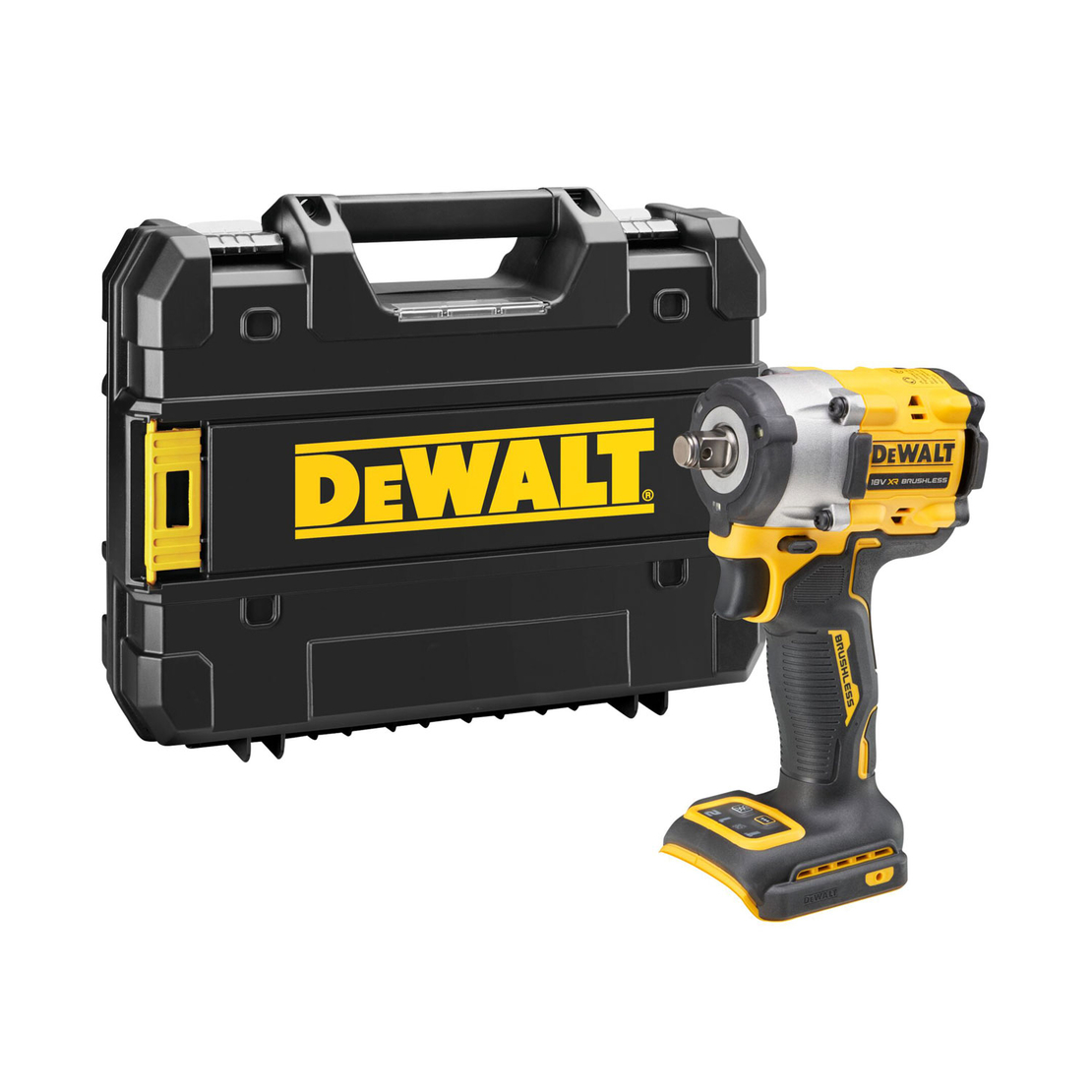 Гайковерт акумулаторен DeWALT с безчетков двигател без батерия и зарядно, 18 V, 406 Nm, квадрат, 1/2