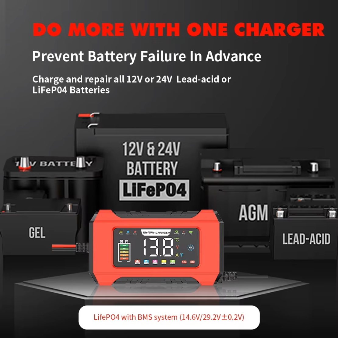 Смарт Импулсно Зарядно за Акумулатори 12v 15A / 24v 8A LifePo4