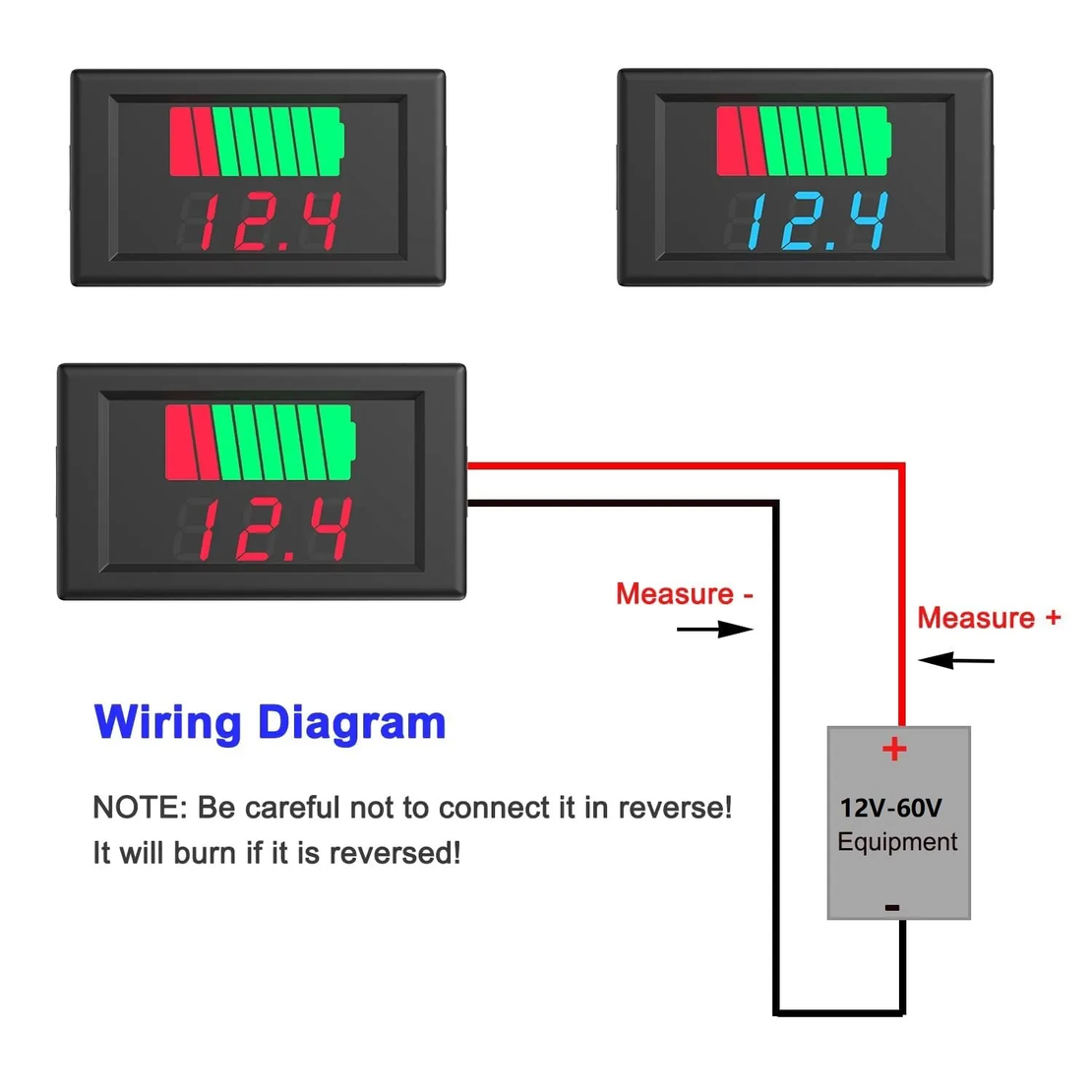 Волтметър  12v / 24v / 36v / 48v / 60v